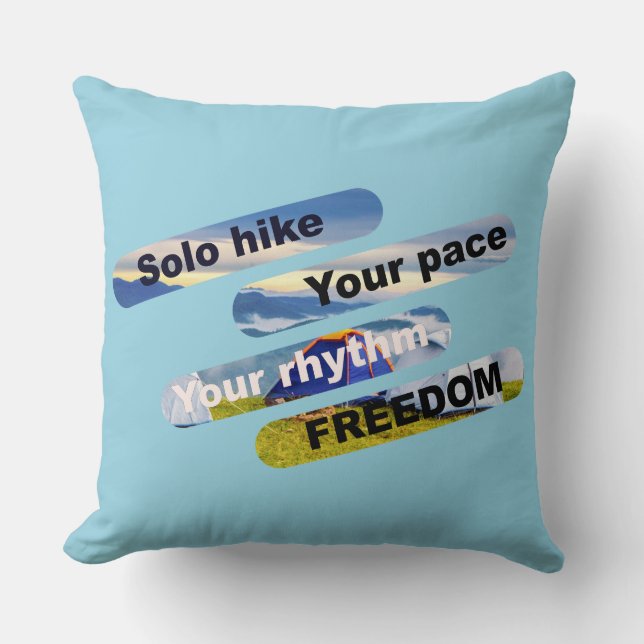 Almofada Sólio, seu ritmo, seu ritmo, liberdade. (Frente)