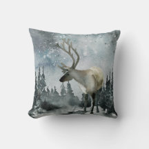 Solstício-Inverno Floresta de Stag Deer Throw Pi