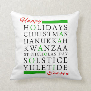 Almofada Solstício Yuletide de Kwanzaa Hanukkah do Natal