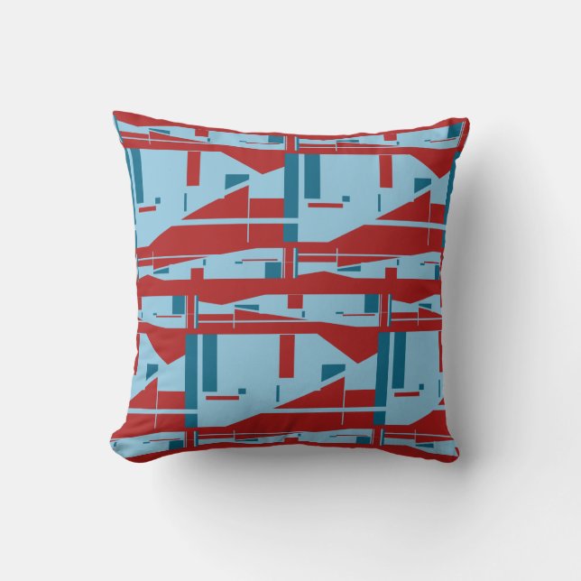 Almofada Sombras Azuis em Mosaicos Grandes Clássicos Vermel (Frente)