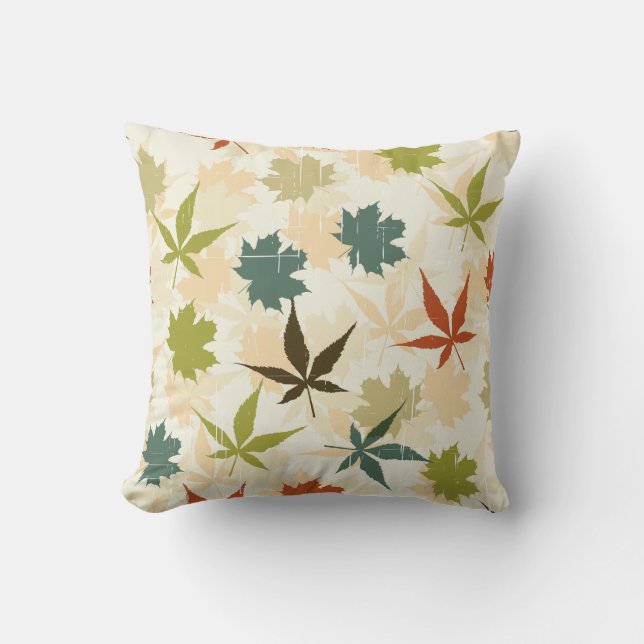 Almofada Sombras do outono no Travesseiro decorativo Verde  (Frente)