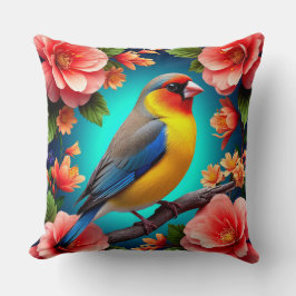 Almofada Songbird Perfeitado Entre Flores Brilhantes