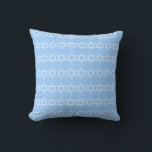Almofada SONHAGEM E ESTRELAS, travesseiro AZUL DE BEBÊ E BR<br><div class="desc">travesseiro azul e branco Dreidel STAR OF DAVID TRIM STAR OF DAVID ON back pelo designer Sandy Closs ~ SandyCloss~</div>