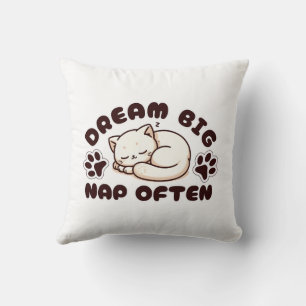 Almofada Sonhe Grande Nap Muitas Vezes - Pão Gato Bonito