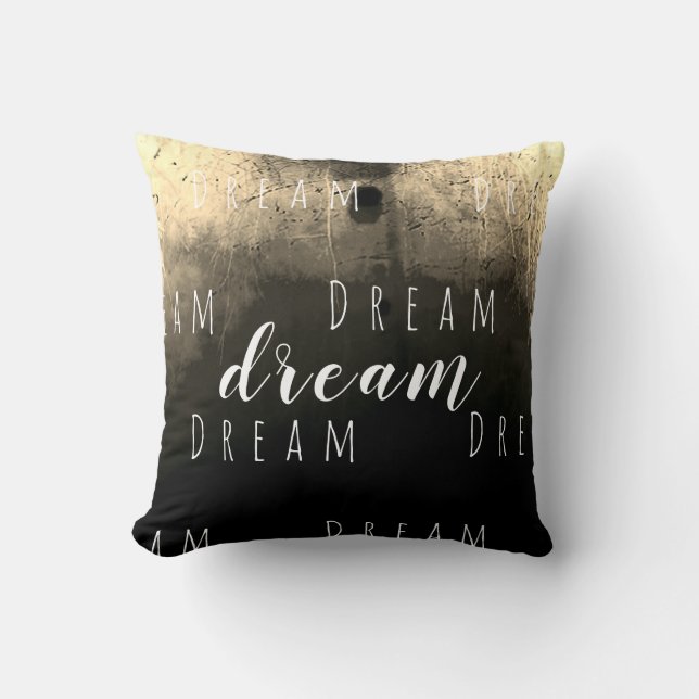 Almofada "Sonho" em branco em Taupe Brown Beige Design (Frente)