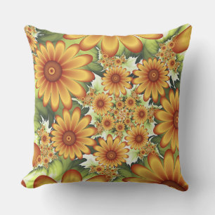 Almofada Sonho floral, arte abstrata moderna do Fractal da