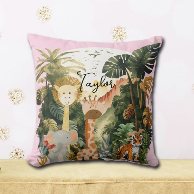 Almofada Sonho Safari Exótico de Animais da Selva (Criador carregado)