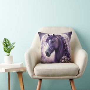 Almofada "Sonhos Bloqueadores: O Cavalo da Fantasia Floral