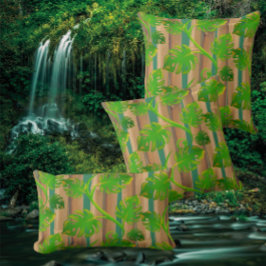 Almofada Sonhos da Floresta Tropical Filodendro Bambu