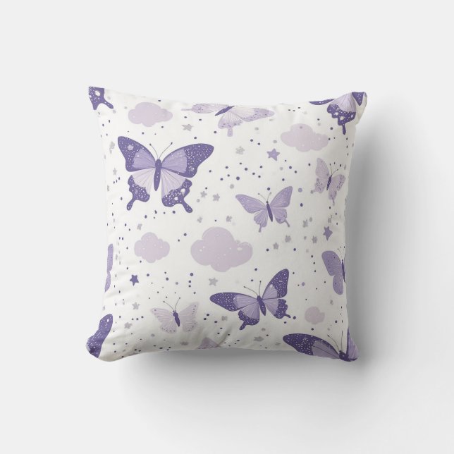 Almofada Sonhos de Borboleta lavanda (Frente)