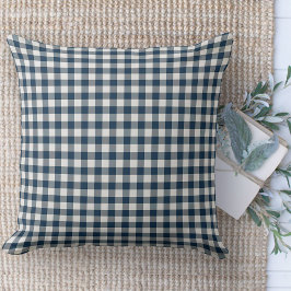 Almofada Soquete De Gingham Azul E Branco Da Moderna Farmho