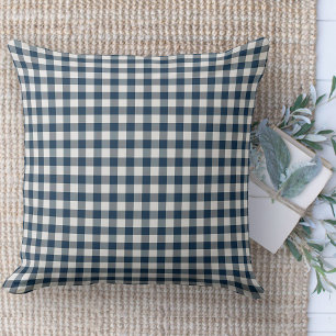 Almofada Soquete De Gingham Azul E Branco Da Moderna Farmho