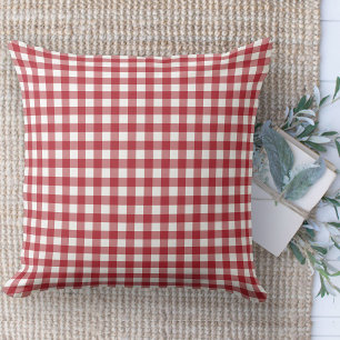 Almofada Soquete de Gingham, Vermelho e Branco, da Casa Far