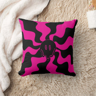 Almofada Sorria derretida - Magenta e Preto