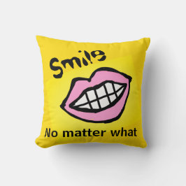 Almofada sorria não importa quais lábios de desenho animado