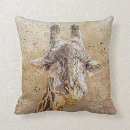 Almofada Sorrindo a aguarela moderna da fotografia do