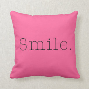 Almofada Sorriso. Citações claras do sorriso do rosa quen