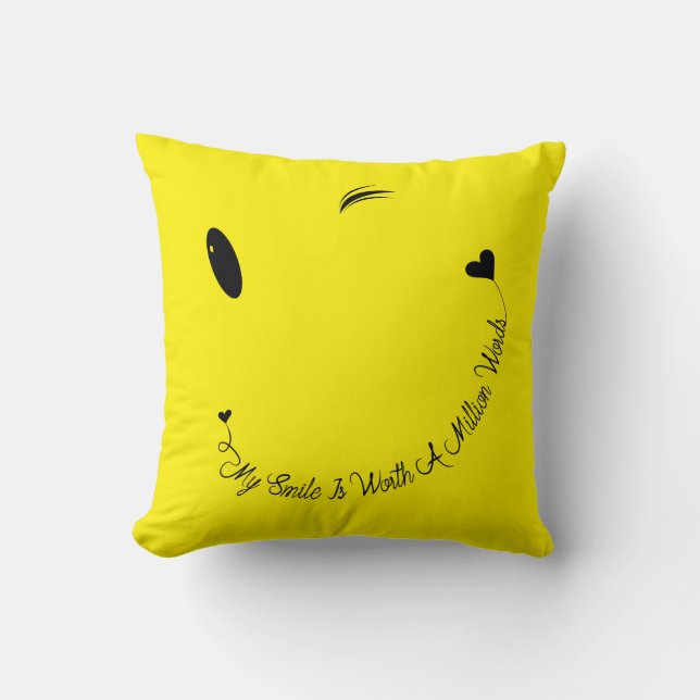 Almofada Sorriso de rosto feliz (Frente)
