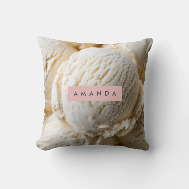 Almofada Sorvete de Baunilha Cremoso Personalizado (Frente)