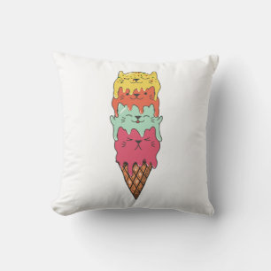 Almofada Sorvete de Gato Kawaii Kittens