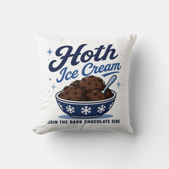 Almofada Sorvete Hoth Chocolate Preto Engraçado (Frente)