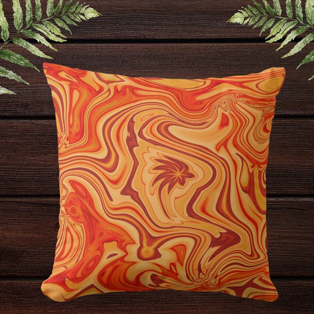 Almofada Sotaque Abstrato único e moderno laranja (Criador carregado)