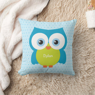 Almofada Sotaque Animal da Floresta Azul Hoot Owl Cozy