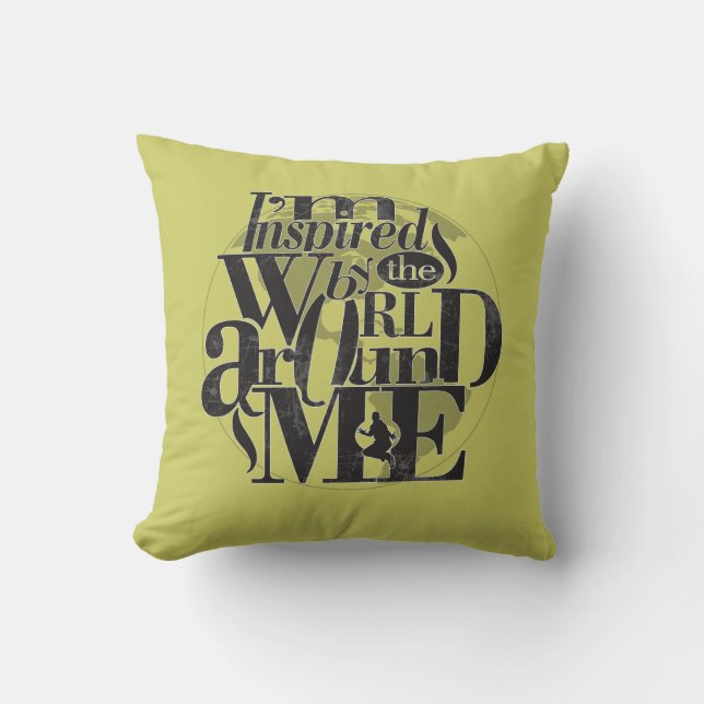 Almofada Sou inspirado pelo mundo à minha volta (Frente)