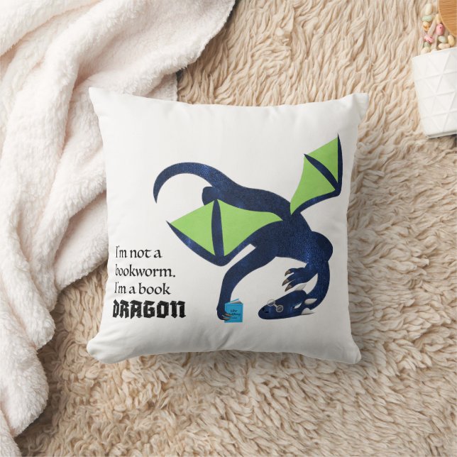 Almofada Sou um dragão de livros (Cobertor)