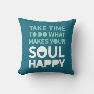 Almofada Soul Happy Inspirational cita a segunda-feira posi