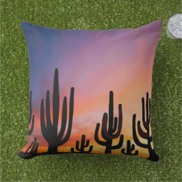 Almofada Southwestern Desert Landscape Cactus Sunrise Image