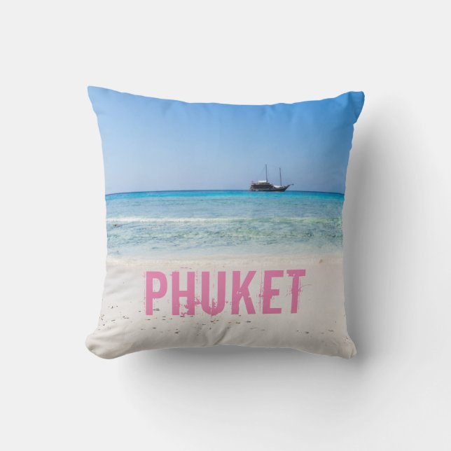 Almofada Souvenir da Tailândia Phuket Beach (Frente)