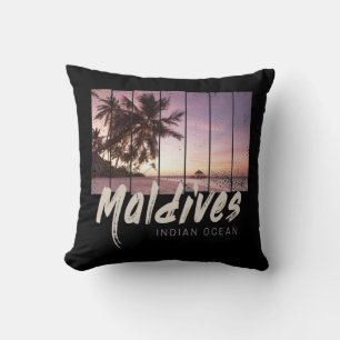 Almofada Souvenir vencido do pôr do sol no Oceano Índico