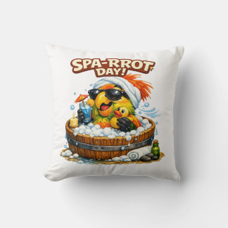 Almofada Spa-rrrot Day Funny Parrot Spa Relax Design