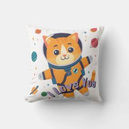 Almofada Space Cat Galaxy Throw Pillow 16"x16"