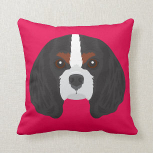 Almofada Spaniel de rei Charles descuidado cor-de-rosa