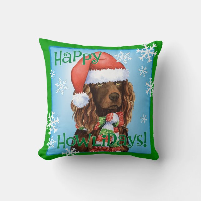 Almofada Spaniel feliz de Howlidays Boykin (Frente)