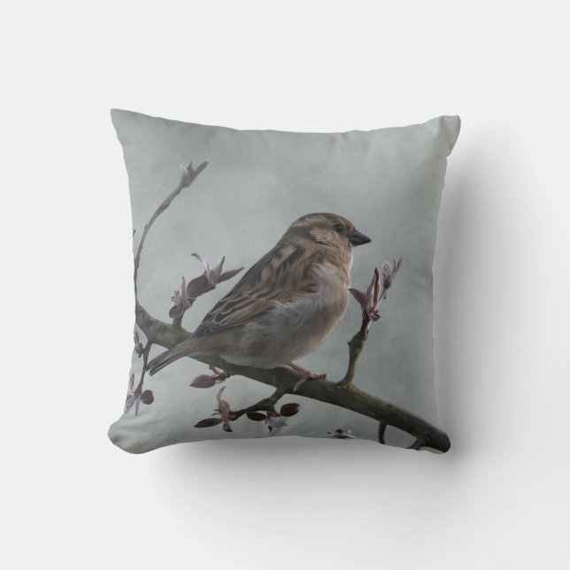 Almofada Sparrow on Branch (Frente)