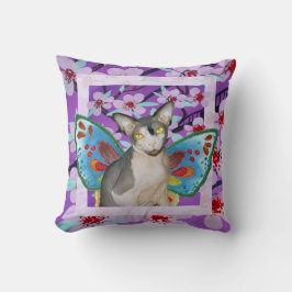 Almofada Sphynx Cat Ninja Fada Flor Roxo