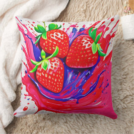 Almofada Splash de Morango Vibrante
