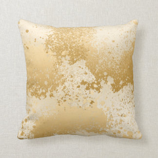Almofada Splatter bege e Dourado da pintura