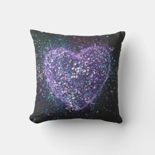 Almofada Splatter Paint Coração Roxo