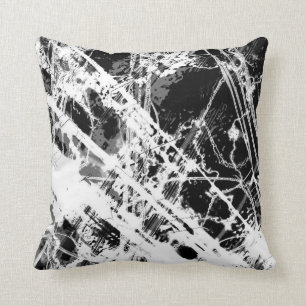 Almofada Splatter preto e branco