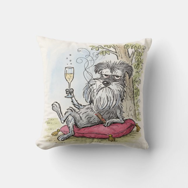 Almofada Spoiled Special Grey Schnauzer Throw Pillow (Frente)
