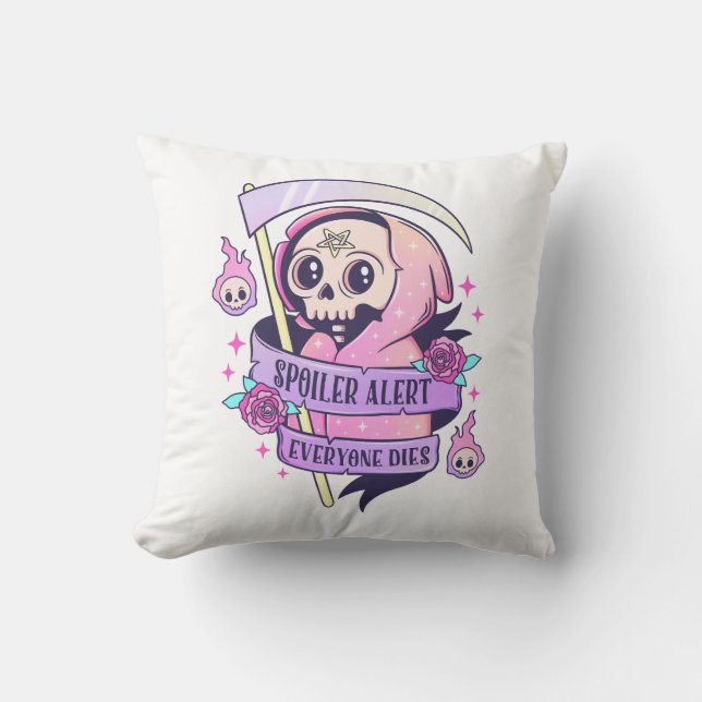 Almofada Spoiler Alerta Todo Mundo Morre Rosa Rosa Fresco D (Frente)