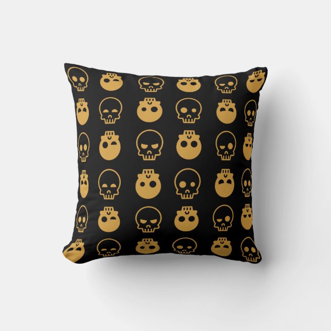 Almofada Spooky Bony Skulls Happy Halloween (Frente)