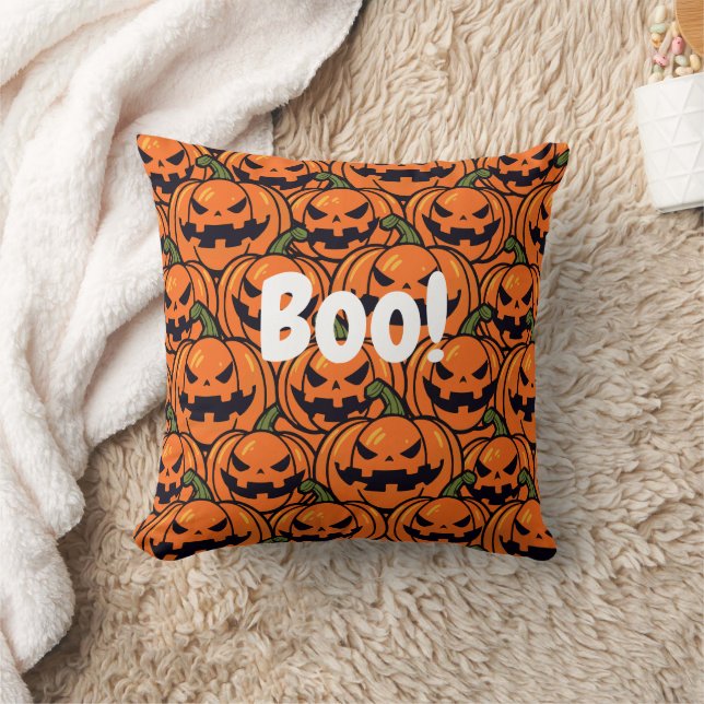Almofada Spooky Boo abóbora-a-lanterna Halloween (Cobertor)