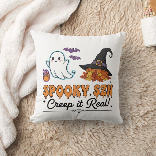 Almofada Spooky Szn Halloween Ghosts – Cute Fall  (Cobertor)