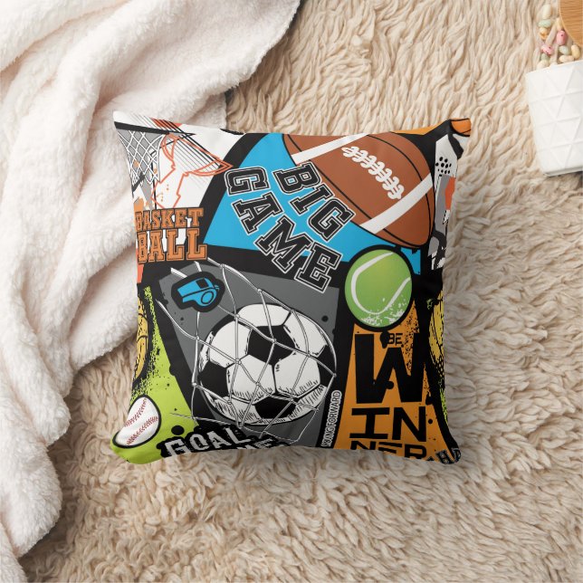 Almofada Sport Pattern With Balls (Cobertor)