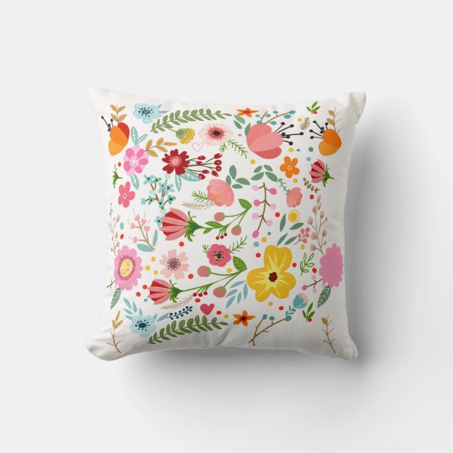Almofada Spring Blossom Floral Throw Pillow (Frente)